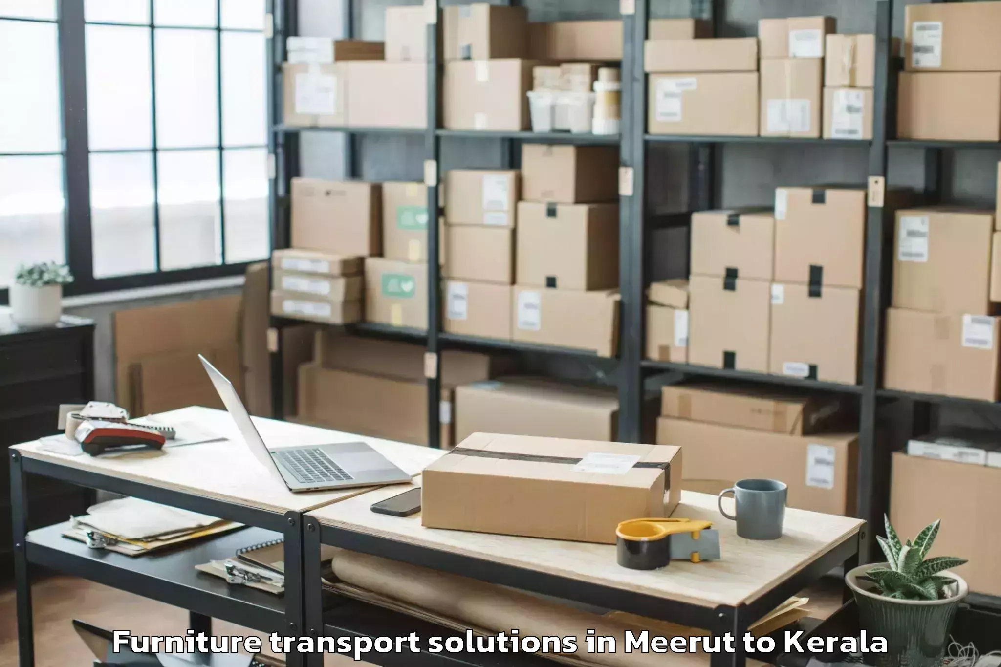 Top Meerut to Pandanad Part Furniture Transport Solutions Available